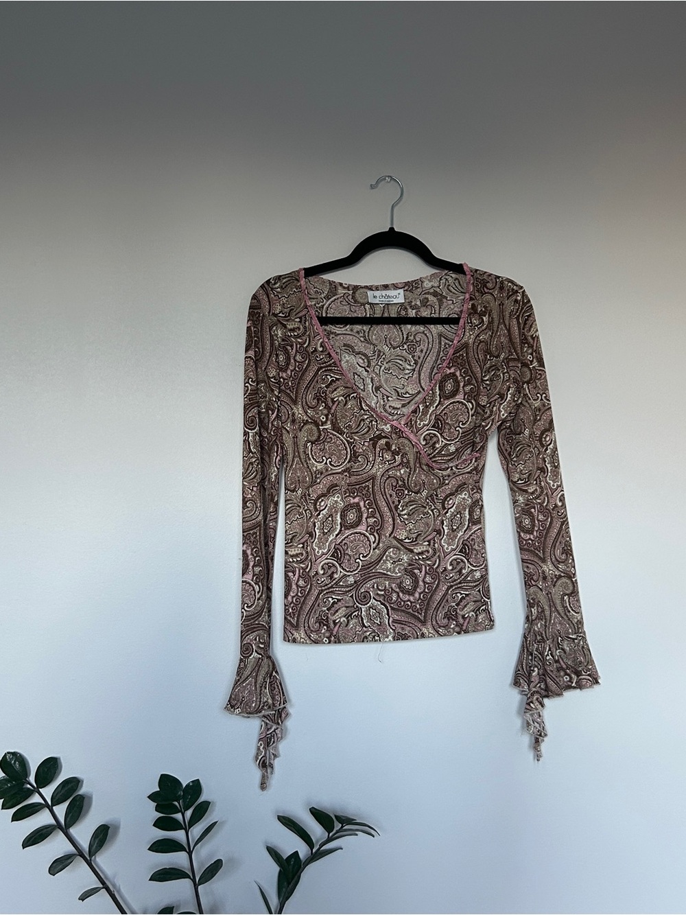 90s Paisley Wrap Top